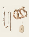 The Shoreline Set in Dune: hands-free lead, harness and bag holder